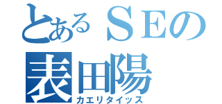 とあるＳＥの表田陽（カエリタイッス）