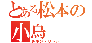 とある松本の小鳥（チキン・リトル）