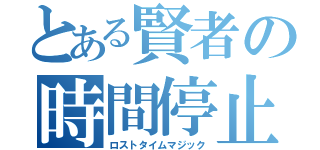 とある賢者の時間停止（ロストタイムマジック）