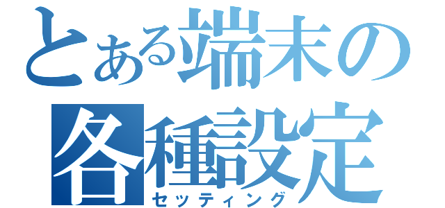 とある端末の各種設定（セッティング）