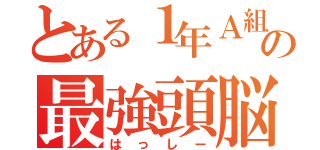 とある１年Ａ組の最強頭脳（はっしー）