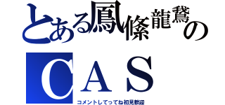 とある鳳絛龍鵞のＣＡＳ（コメントしてってね初見歓迎）