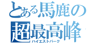 とある馬鹿の超最高峰（ハイエストパーク）