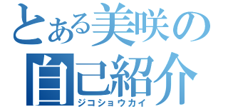 とある美咲の自己紹介（ジコショウカイ）