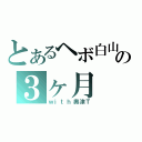 とあるヘボ白山の３ヶ月（ｗｉｔｈ奥津Ｔ）