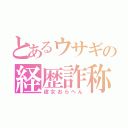 とあるウサギの経歴詐称（彼女おらへん）