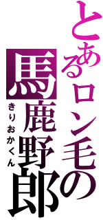 とあるロン毛の馬鹿野郎（きりおかくん）