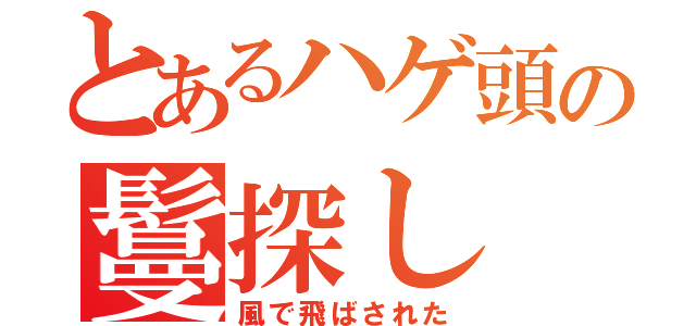 とあるハゲ頭の鬘探し（風で飛ばされた）