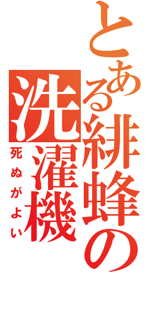 とある緋蜂の洗濯機（死ぬがよい）