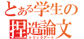 とある学生の捏造論文（トリックアート）