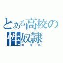 とある高校の性奴隷（中田氏）