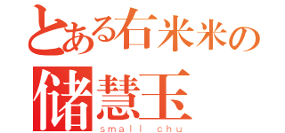 とある右米米の储慧玉（ｓｍａｌｌ ｃｈｕ）