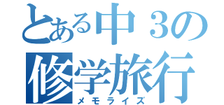 とある中３の修学旅行（メモライズ）