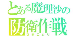 とある魔理沙の防衛作戦（ひきこもり）