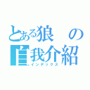 とある狼の自我介紹（インデックス）