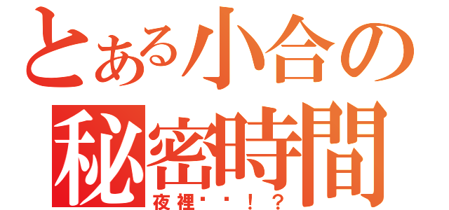 とある小合の秘密時間（夜裡偷偷！？）