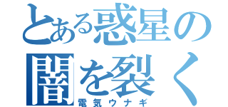 とある惑星の闇を裂く雷神（電気ウナギ）