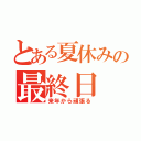 とある夏休みの最終日（来年から頑張る）