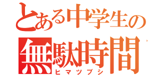 とある中学生の無駄時間（ヒマツブシ）