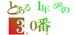 とある１年５組の３０番（フカ）