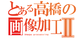 とある高橋の画像加工Ⅱ（Ｉｍａｇｅ ｐｒｏｃｅｓｓｉｎｇ）