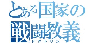 とある国家の戦闘教義（ドクトリン）