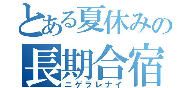 とある夏休みの長期合宿（ニゲラレナイ）