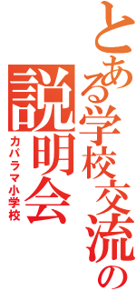 とある学校交流の説明会（カパラマ小学校）