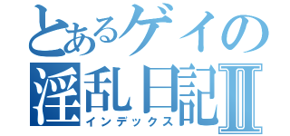 とあるゲイの淫乱日記Ⅱ（インデックス）