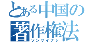 とある中国の著作権法（ソンザイナシ）