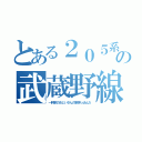 とある２０５系の武蔵野線（一軒家のおじいさんの家突っ込んだ）