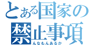 とある国家の禁止事項（んなもんあるか）