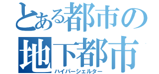 とある都市の地下都市（ハイパーシェルター）