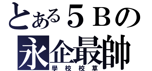 とある５Ｂの永企最帥（學 校 校 草）