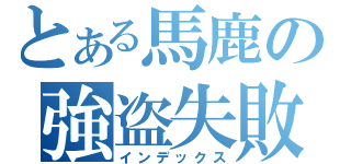 とある馬鹿の強盗失敗（インデックス）