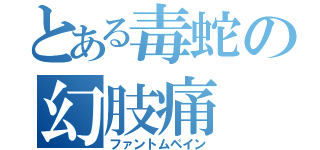 とある毒蛇の幻肢痛（ファントムペイン）