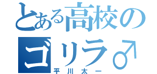 とある高校のゴリラ♂（平川太一）