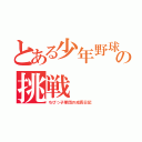 とある少年野球チームの挑戦（ちびっ子軍団の成長日記）