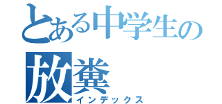 とある中学生の放糞（インデックス）