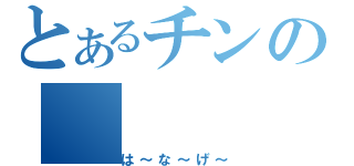 とあるチンの（は～な～げ～）