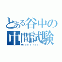 とある谷中の中間試験（Ｍｉｄｄｌｅ ｔｅｓｔ）