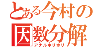 とある今村の因数分解（アナルホリホリ）