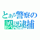 とある警察の誤認逮捕（俺じゃないヨー！）