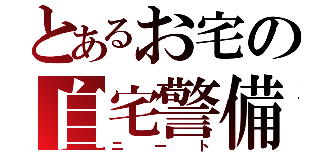 とあるお宅の自宅警備（ニート）