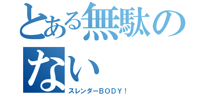 とある無駄のない（スレンダーＢＯＤＹ！）