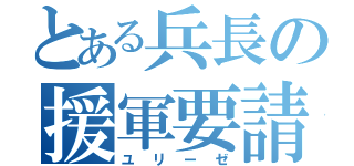 とある兵長の援軍要請（ユリーゼ）