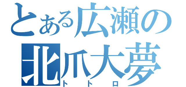 とある広瀬の北爪大夢（トトロ）