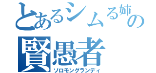 とあるシムる姉妹の賢愚者（ソロモングランディ）