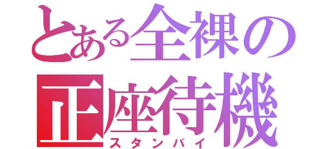 とある全裸の正座待機（スタンバイ）