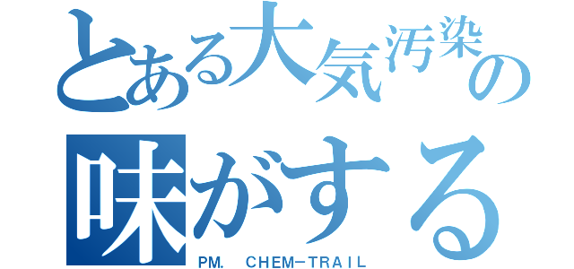 とある大気汚染の味がする（ＰＭ． ＣＨＥＭ－ＴＲＡＩＬ）